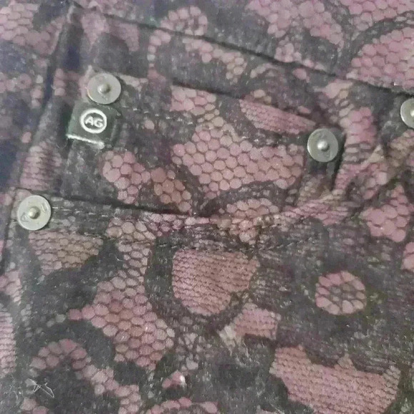 AG  Adriano Goldschmied the legging purple and black flowered pants size 26 - Picture 3 of 6